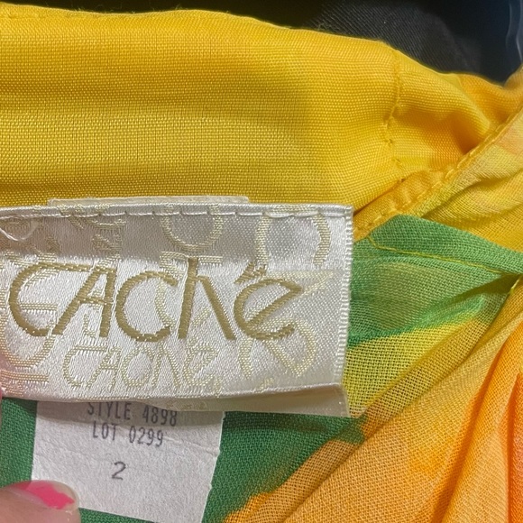 Caché Orange flora skirt skort size 2 - Picture 5 of 6